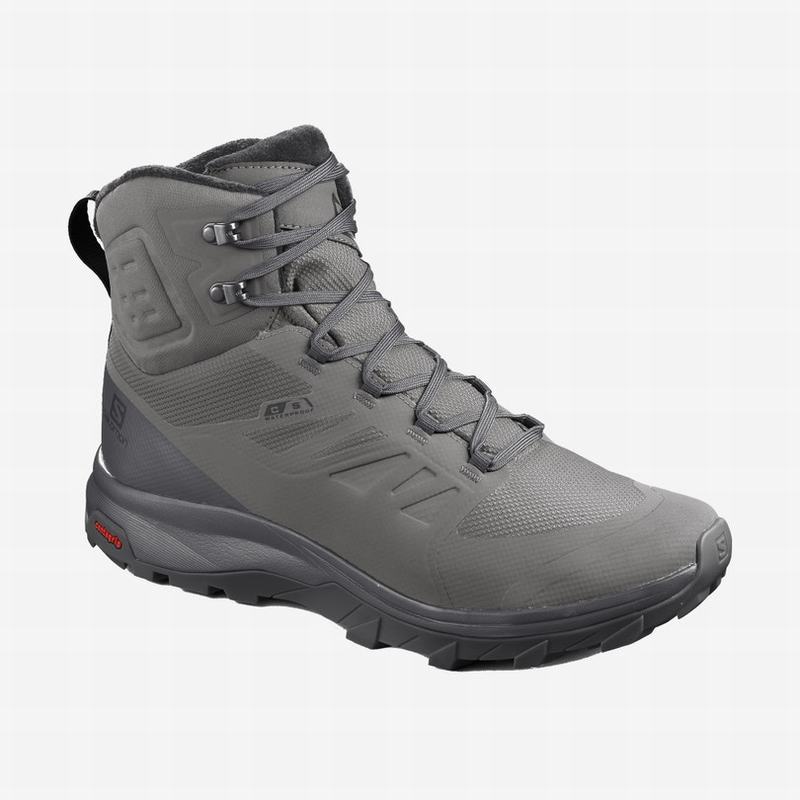 Salomon Singapore Mens Winter Boots - OUTBLAST TS CSWP Grey/Black | 92384-VRZB